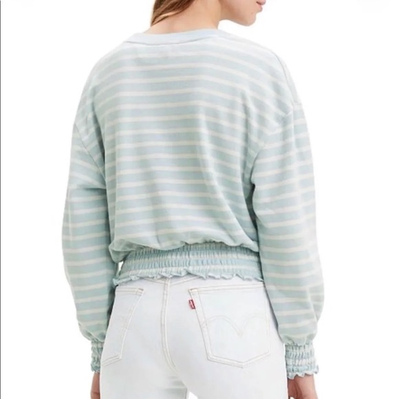 NWT Levi’s Cropped Smocked Sweater Large $60.00 - Picture 4 of 12